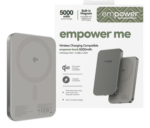 EAN 5715685028366 - PanzerGlass empower™ by ® empower™ Bank | 5000mAh | Titanium Cargador inalámbrico Titanio imagen 2