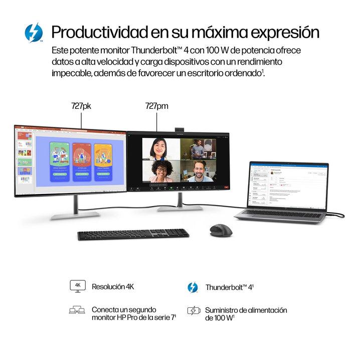 EAN 5715063748916 - HP شاشة الاجتماعات Series 7 Pro مقاس 27 بوصة - 727pm pantalla para PC 68,6 cm (27") 3840 x 2160 Pixeles 4 imagen 8