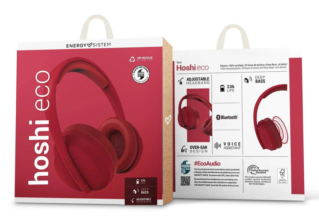 EAN 8432426457557 - Energy Sistem Hoshi Eco Auriculares Inalámbrico Diadema Llamadas/Música USB Tipo C Bluetooth Rojo imagen 6