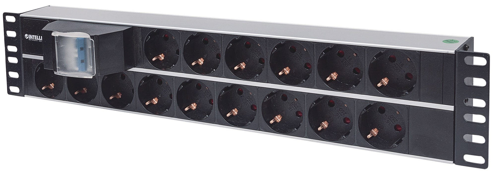 EAN 0766623714051 - Intellinet 714051 unidad de distribución de energía (PDU) 15 salidas AC 2U Aluminio, Negro imagen 1