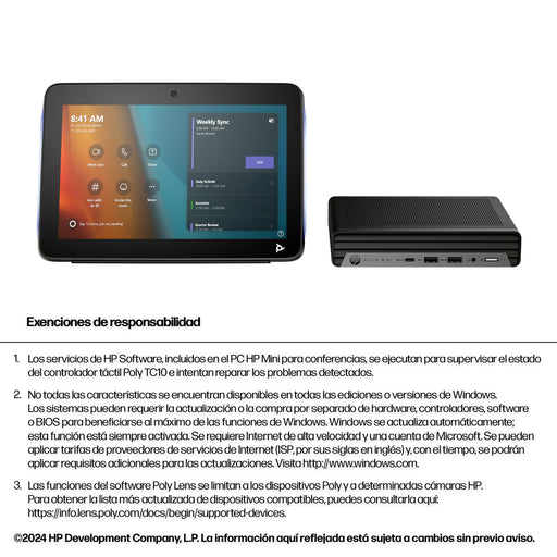 EAN 5902002274418 - HP Poly Studio Base Kit G9 Plus for Microsoft Teams HP Mini IP PC w/TC10 sistema de video conferencia Eth imagen 2