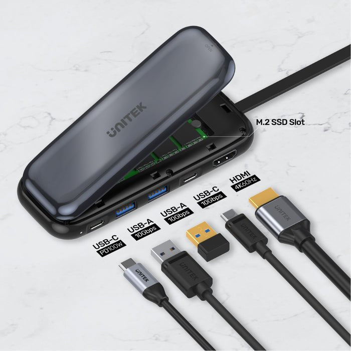 EAN 4894160047069 - UNITEK uHUB H6 USB Tipo C 10000 Mbit/s Gris imagen 3