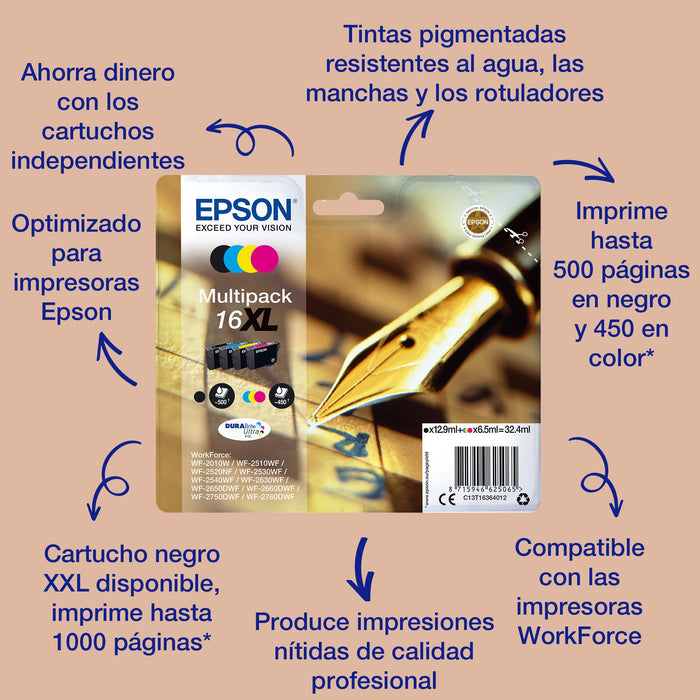 EAN 8715946625058 - Epson Pen and crossword C13T16344022 cartucho de tinta 1 pieza(s) Original High (L) Yield Amarillo imagen 1