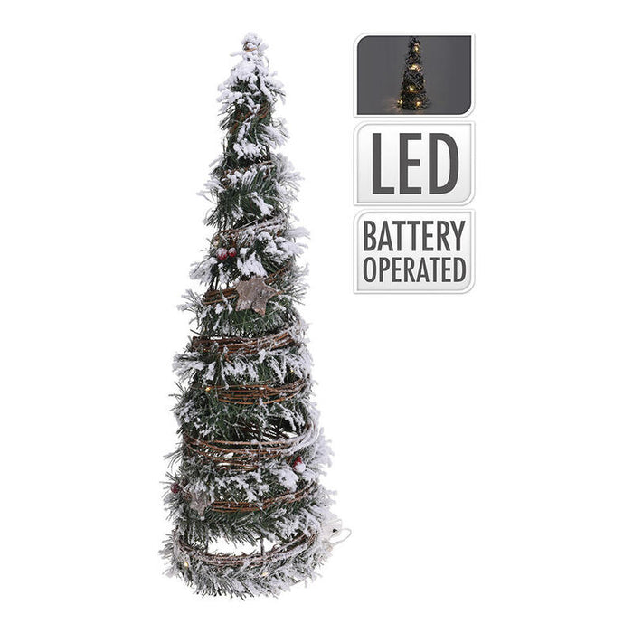 Abeto De Navidad De Rattan Con 20 Leds 40cm