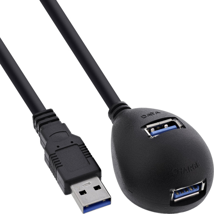 EAN 4043718171873 - InLine 35653 cable USB USB 3.2 Gen 1 (3.1 Gen 1) 3 m USB A 2 x USB A 5 Gbit/s Negro imagen 1
