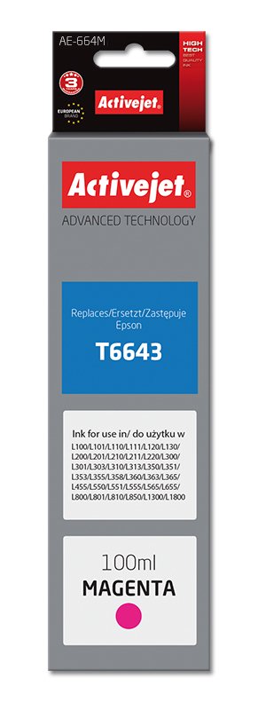 EAN 5901443110675 - Activejet AE-664M cartucho de tinta 1 pieza(s) Compatible Alto rendimiento (XL) imagen 1