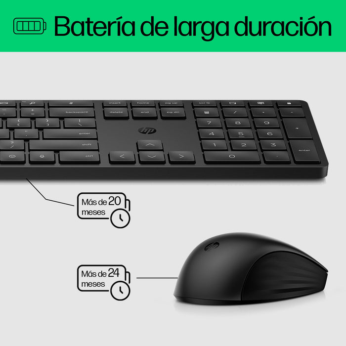 EAN 0196188141281 - HP 650 Wireless Keyboard and Mouse Combo Black teclado Ratón incluido Hogar RF inalámbrico Negro imagen 6