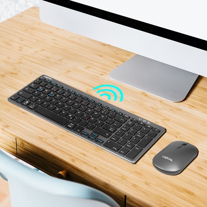 EAN 4052792074703 - LogiLink ID0215 teclado Ratón incluido Hogar / Oficina Bluetooth QWERTZ Alemán Antracita, Gris imagen 5
