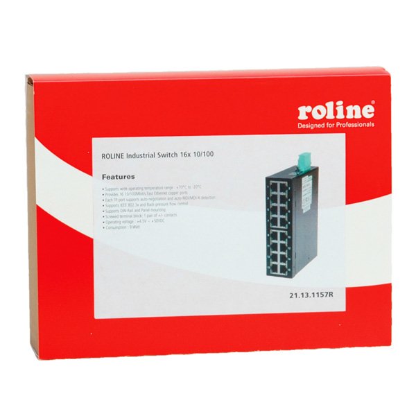EAN 7611990133635 - ROLINE Industrial Switch, 16x RJ-45, unmanaged imagen 1