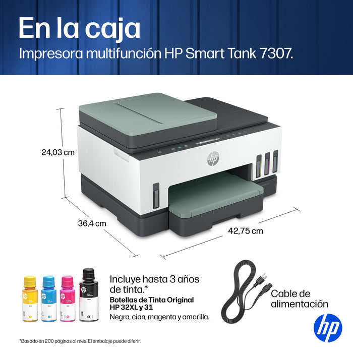 EAN 0198990765297 - HP Smart Tank 7307 All-in-One Inyección de tinta térmica A4 4800 x 1200 DPI 15 ppm Wifi imagen 3
