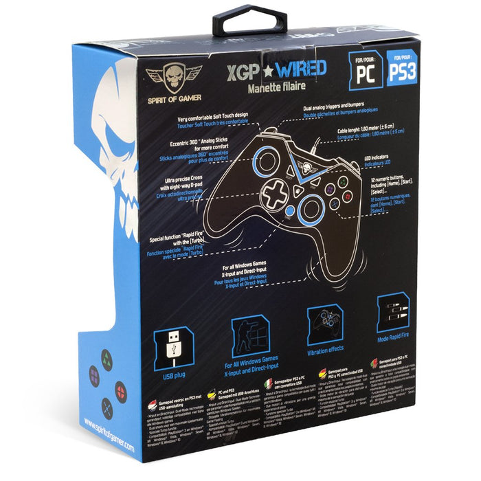 EAN 3700104431959 - Spirit of Gamer SOG-WXGP mando y volante Negro, Azul USB Gamepad Analógico/Digital PC, Playstation 3 imagen 6