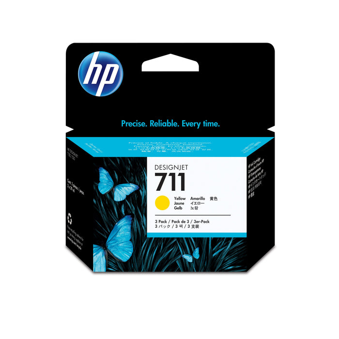 EAN 0886112841195 - HP 711 3-pack 29-ml Yellow DesignJet Ink Cartridges cartucho de tinta 3 pieza(s) Original Rendimiento est imagen 1