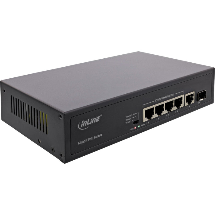 EAN 4043718316380 - InLine 32305R switch No administrado Gigabit Ethernet (10/100/1000) Energía sobre Ethernet (PoE) Negro imagen 1