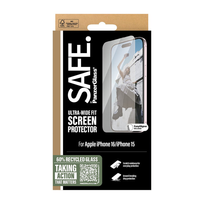 EAN 5715685002618 - PanzerGlass SAFE. by ® Screen Protector iPhone 16 | 15 | Ultra-Wide Fit Protector de pantalla Apple 1 pie imagen 3