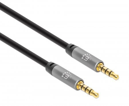 EAN 0766623355995 - Manhattan 355995 cable de audio 2 m 3,5mm Negro, Plata imagen 2