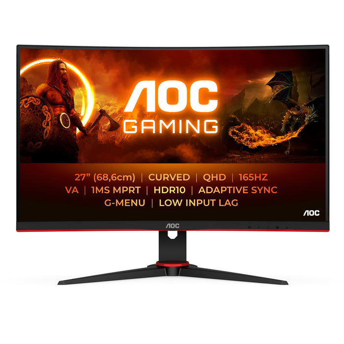 EAN 4038986181273 - AOC G2 CQ27G2SE/BK pantalla para PC 68,6 cm (27") 2560 x 1440 Pixeles Quad HD LCD Negro, Rojo imagen 1