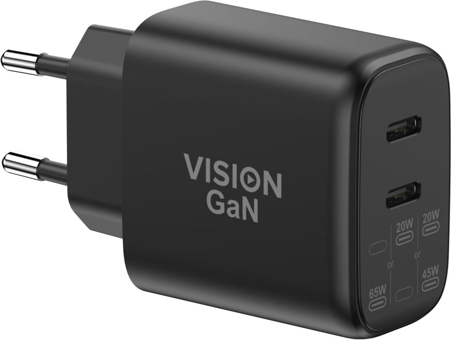 EAN 1146362400009 - Vision TC-PUSBCEU/65 cargador de dispositivo móvil Universal Negro Corriente alterna Carga rápida Interio imagen 1