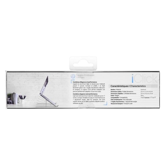 EAN 3303170102282 - T'nB iClick Notebook Aluminium Stand Soporte para ordenador portátil y tableta Plata 43,2 cm (17") imagen 7