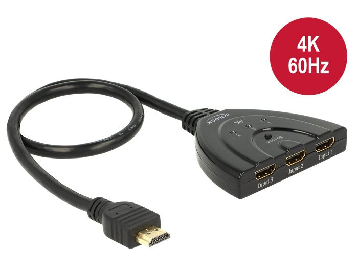 EAN 4043619186006 - DeLOCK 18600 interruptor de video HDMI imagen 1
