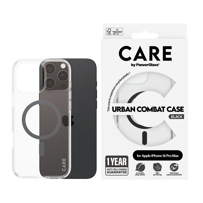 EAN 5715685004148 - PanzerGlass CARE™ by ® Urban Combat Case Transparent w. Black MagSafe iPhone 16 Pro Max funda para teléfo imagen 2