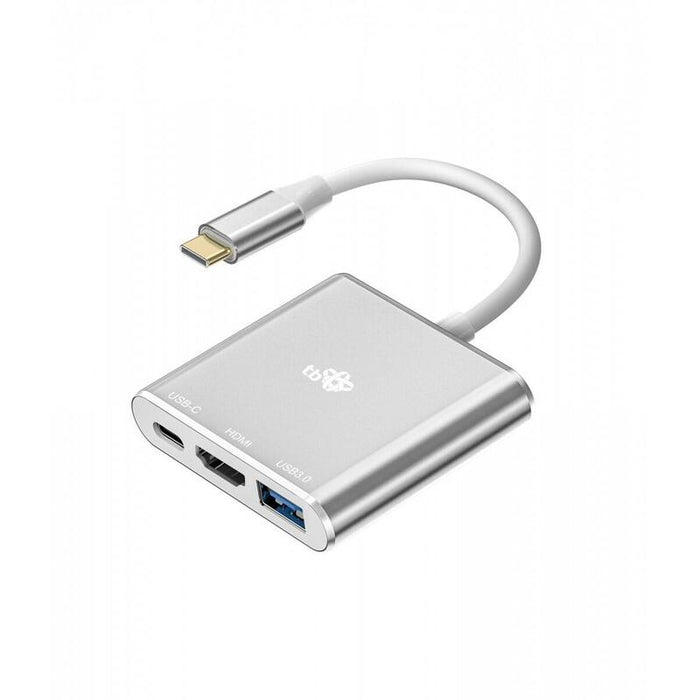 Adapter Hub Usb C 3w1 - Hdmi, Usb, Pd Srebrny