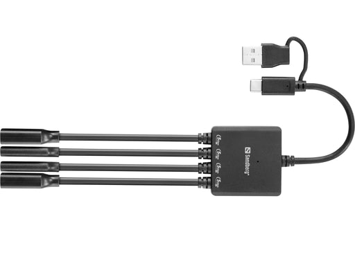 EAN 5705730136818 - Sandberg 136-81 hub de interfaz USB 3.2 Gen 1 (3.1 Gen 1) Type-A + Type-C 5000 Mbit/s Negro imagen 2