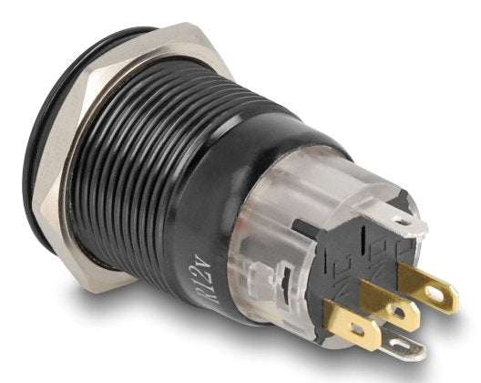 EAN 4043619220236 - DeLOCK 22023 interruptor eléctrico Interruptor pulsador Negro, Rojo imagen 2