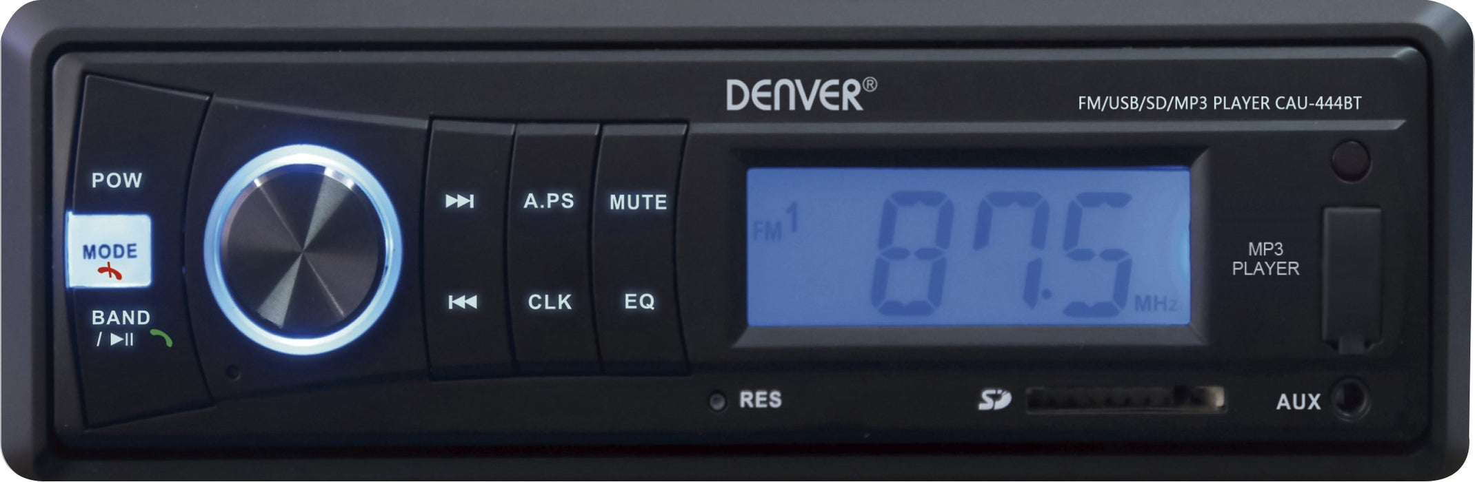 EAN 5706751053801 - Denver CAU-444BT receptor multimedia para coche Negro 28 W Bluetooth imagen 1