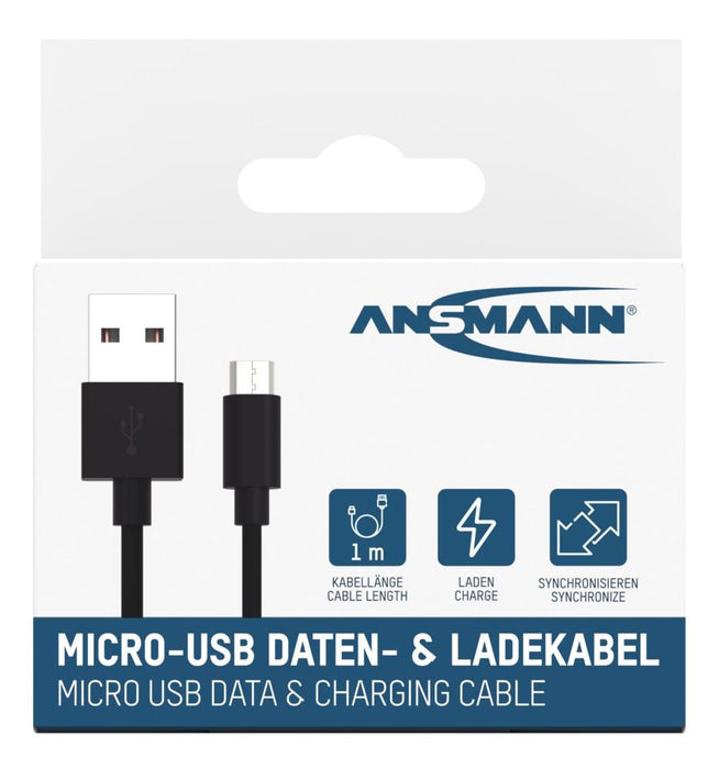 EAN 4013674176885 - Ansmann 1700-0129 cable USB 1 m USB A Micro-USB B Negro imagen 7