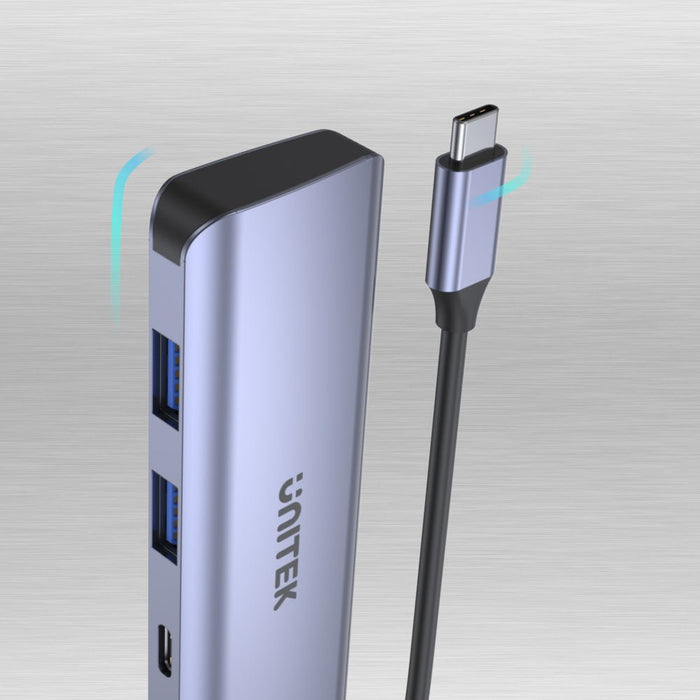 EAN 4894160048042 - UNITEK uHUB Q4 USB 3.2 Gen 1 (3.1 Gen 1) Type-C 5000 Mbit/s Gris imagen 6