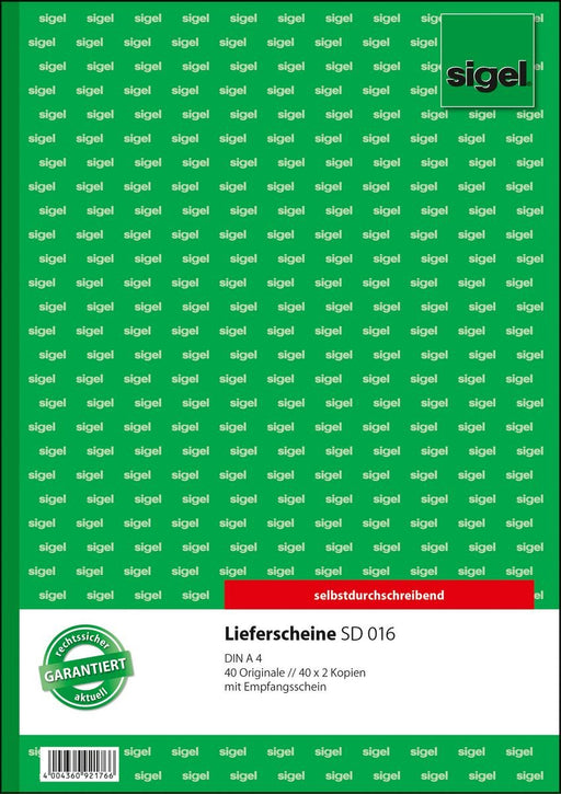 EAN 4004360921766 - Sigel SD016 cuaderno y block A4 40 hojas Verde, Blanco imagen 1
