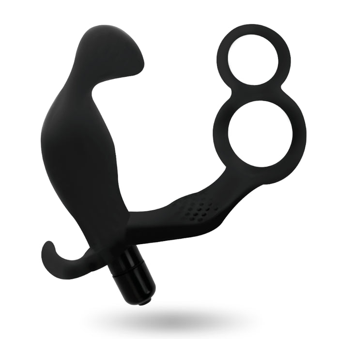 Addicted Toys - Plug Anal Con Anilla Doble Pene Y Testiculos Negro