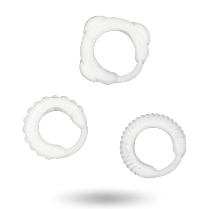 Addicted Toys - Set 3 Anillos Pene Clear