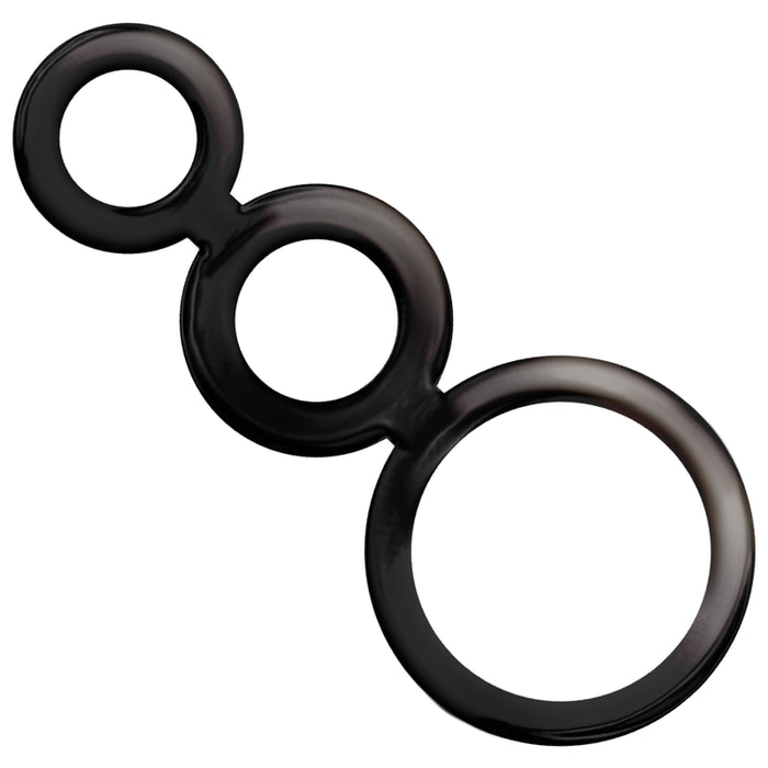 Addicted Toys - Set Anillos Pene Y Testiculos - Ahumado