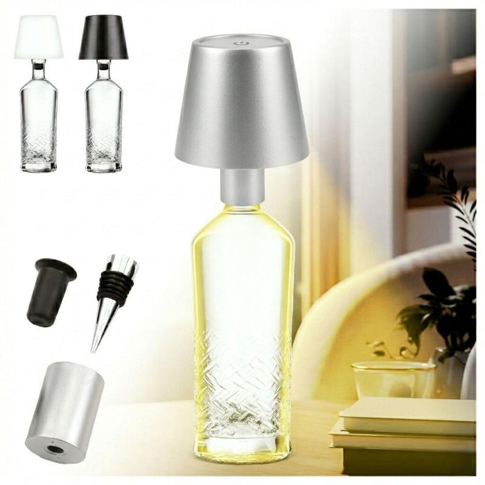 Addliving Bottle Light V2442 - Lámpara Led De Mesa Regulable Sin Cables, 3 Colores De Luz, Función Táctil, Ip44 Para Exterior E Interior, Carcasa De Metal, Funciona Con Batería