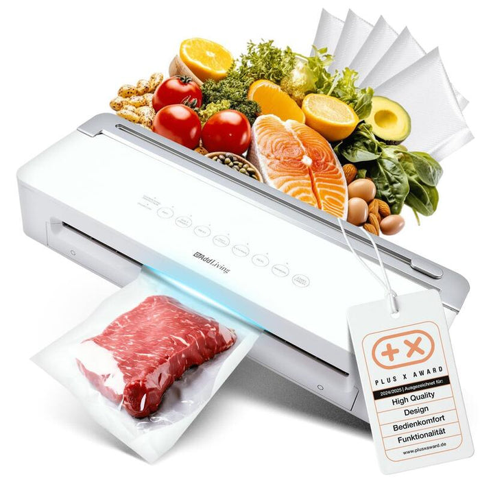 Addliving Envasadora Al Vacío Para Alimentos, Incluye 5 Bolsas De Vacío (20 X 30 Cm), Máquina Selladora Al Vacío, Soldadora Automática, Panel Táctil, Función De Frutas Y Verduras