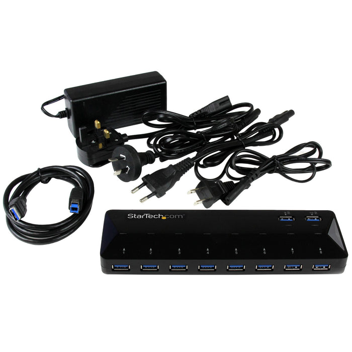 EAN 0065030861731 - StarTech.com ST103008U2C hub de interfaz USB 3.2 Gen 1 (3.1 Gen 1) Type-B 5000 Mbit/s Negro imagen 4