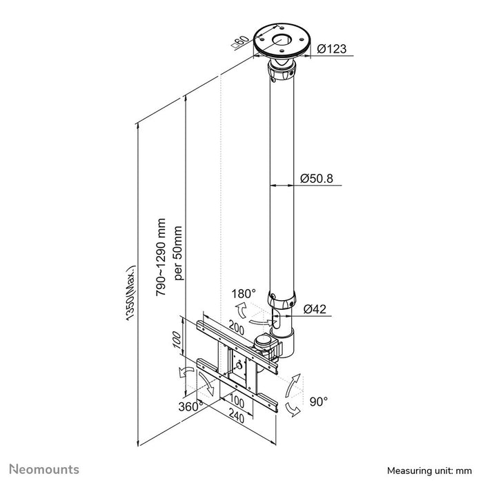 EAN 8717371444846 - Neomounts FPMA-C100WHITE soporte para pantalla de señalización 76,2 cm (30") Blanco imagen 3
