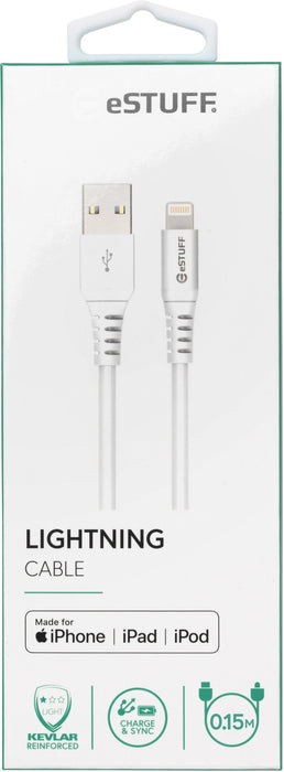 EAN 5704174087571 - eSTUFF ES601004 cable de conector Lightning 0,15 m Blanco imagen 3