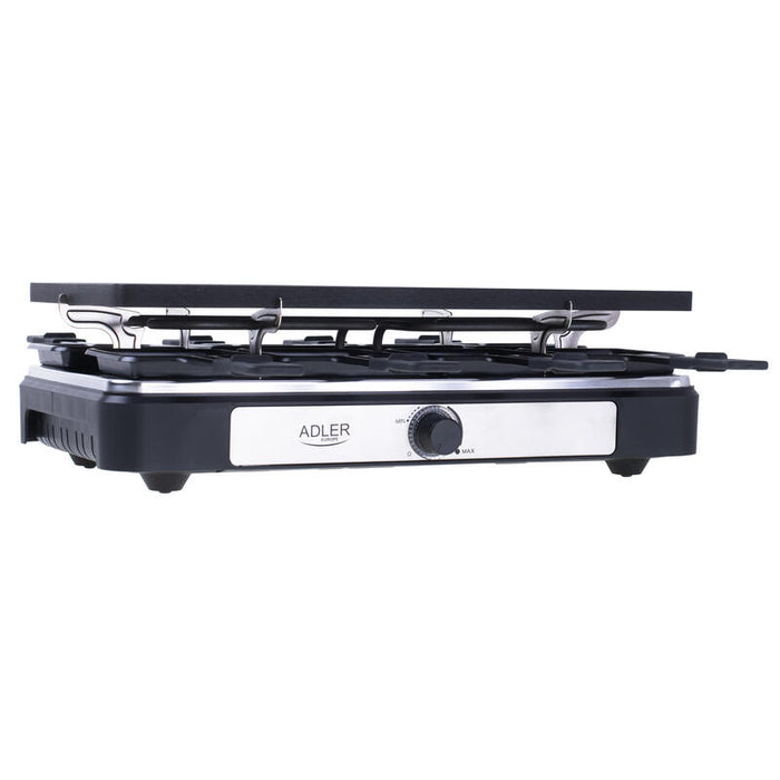 Adler Ad 6616 Electric Raclette Grill, Black Stainless Steel