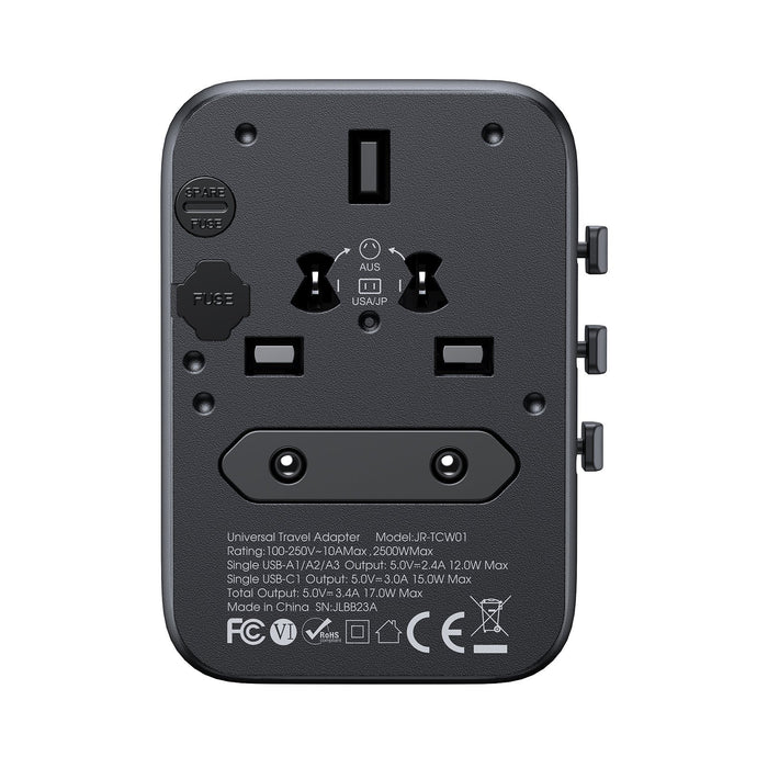 EAN 6956116701963 - JOYROOM JR-TCW01 adaptador de enchufe eléctrico Universal Negro imagen 3