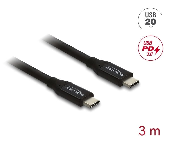 EAN 4043619817085 - DeLOCK 81708 cable USB USB4 Gen 2x2 3 m USB C 20 Gbit/s 60 W Negro imagen 2