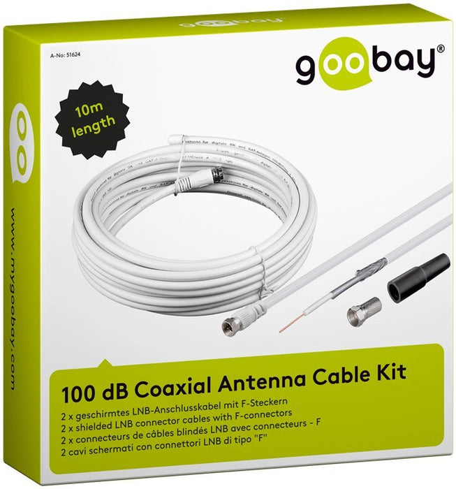 EAN 4040849516252 - Goobay KKS SET 100 - 20m cable coaxial Tipo F Blanco imagen 3