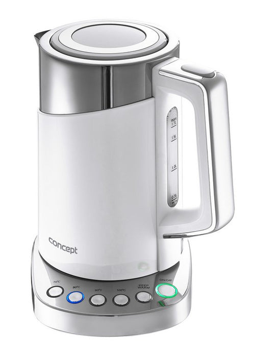 EAN 8595631002018 - Concept RK3170 tetera eléctrica 1,7 L 2200 W Acero inoxidable, Blanco imagen 1