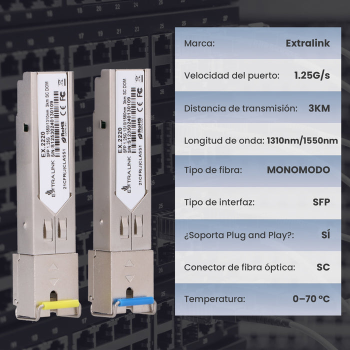 EAN 5902560362220 - Extralink EX.2220 red modulo transceptor Fibra óptica 1250 Mbit/s imagen 7