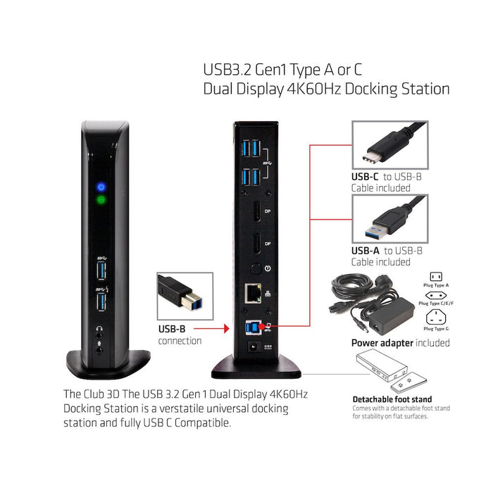 EAN 8719214470777 - CLUB3D CSV-1460 base para portátil y replicador de puertos Alámbrico USB 3.2 Gen 1 (3.1 Gen 1) Type-A Neg imagen 5