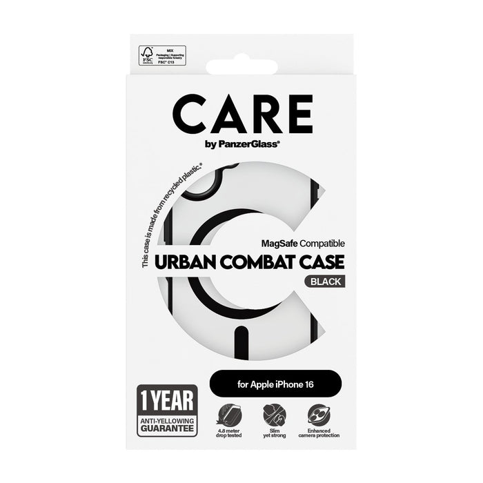EAN 5715685004230 - PanzerGlass CARE™ by ® Urban Combat Case Transparent w. Black Frame & MagSafe iPhone 16 funda para teléfo imagen 3