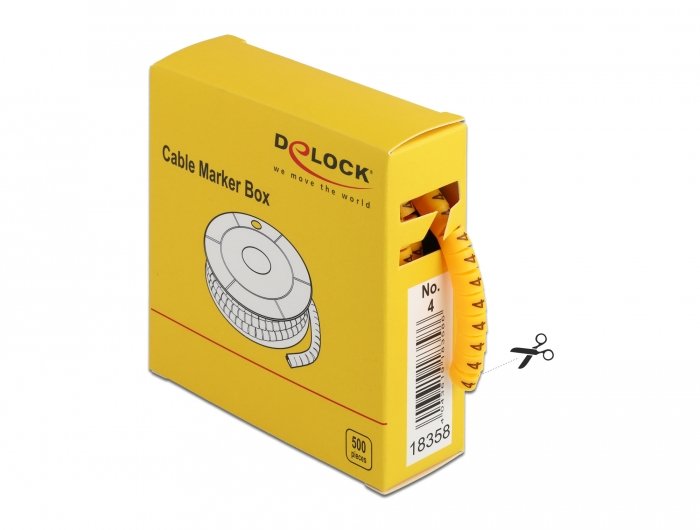 EAN 4043619183586 - DeLOCK Kabelmarker Box Nr 4 gelb 500 Stück 500 pieza(s) imagen 2