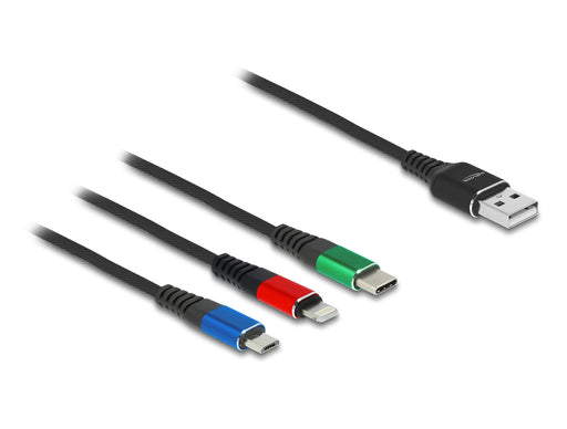 EAN 4043619901562 - DeLOCK 90156 cable USB USB 2.0 2 m USB A Micro-USB B/Lightning/Apple 30-pin Negro, Azul, Verde, Rojo imagen 2