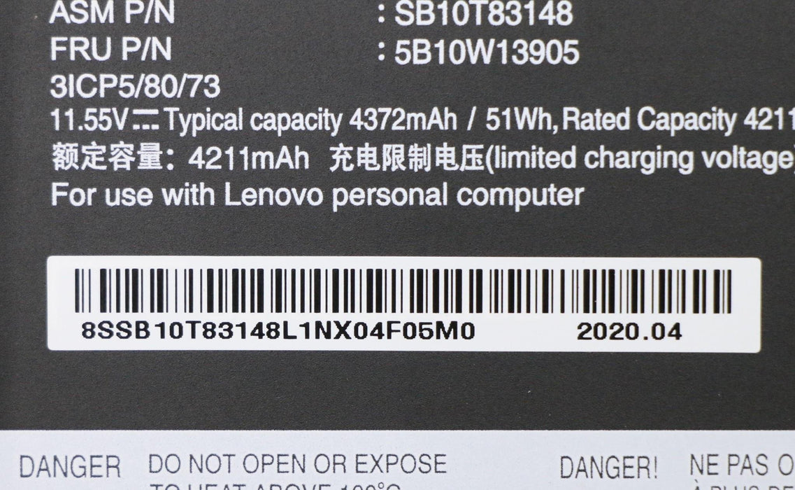 EAN 5704174215059 - Lenovo 5B10W13905 refacción para laptop Batería imagen 5